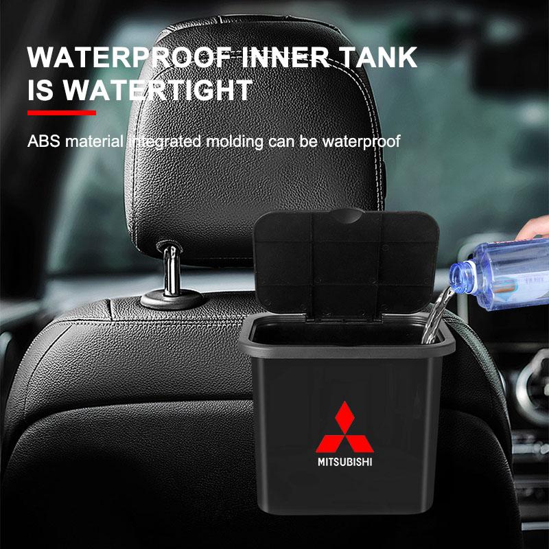 Car Seat Back Hanging Trash Can Storage Case Rear Row Organizer For Mitsubishi Outlander Lancer 10 9 ASX RALLIART Eclipse L200 Pajero