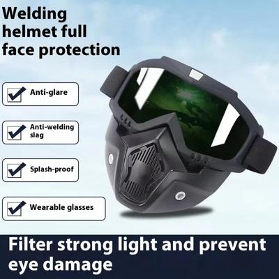 Casque de moto, lunettes de protection coupe-vent, anti-UV, tête de mort, protection intégrale du visage, masque de soudage