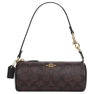 Nolita 20 Gold Logo Klassische Beschläge Einfach Mode Synthetikleder Zylinder Handtasche Schultertasche Klein Damen Handtaschen Dunkel-Khaki CP475-IMAA8
