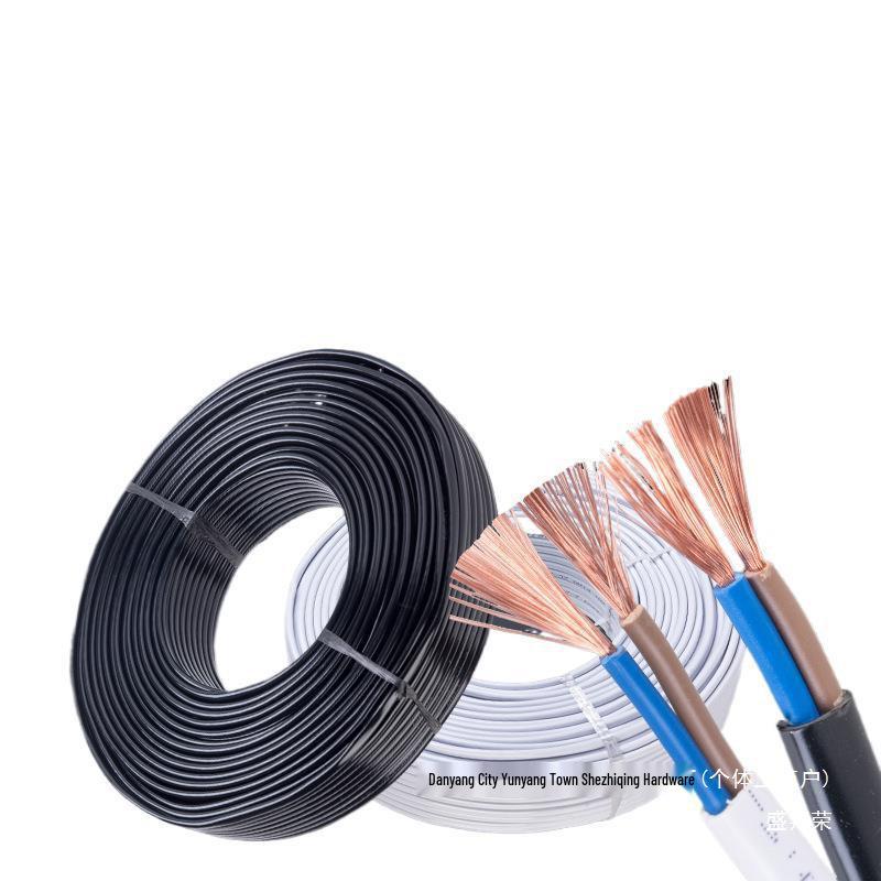 Pure Copper 2-Core RVVB Sheathed Power Cable 0.75/1/1.5/2.5 Sq Flat Parallel Wire