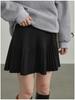 Melanoid Brown High-Waist Pleated Knit Skirt for Women - A-line, Slimming, and Perfect for Spring & Autumn