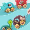 Cartoon Tiere Schieben Ziehen Spielzeug Baby Ziehspielzeug Laufspielzeug mit Schnur Kinder Pädagogisches Ziehspielzeug Geschenk für Kleinkinder Kind