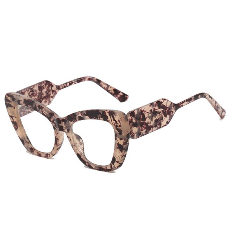 

Latest Design Stylish Large Polygon Women Big Frame Glasses Frame Color Shift Anti Blue Light Digital Device Reading Eyeglass 1.25