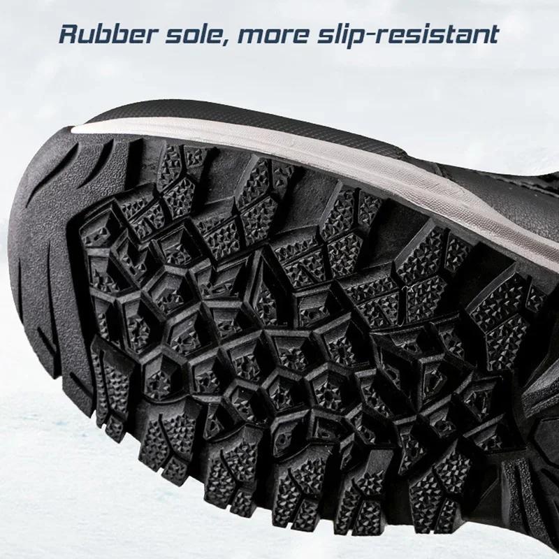 Herrenstiefel Wintermode Outdoor Herrenschuhe High-Top Wandern Stiefeletten Wasserdichte Schneesturmfeste Schuhe Schneeplüsch Herrenschuhe
