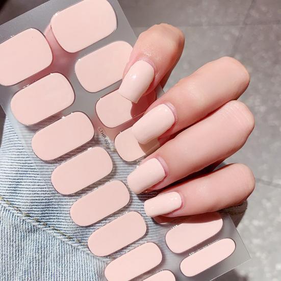 1 Set Nail Polish Strips Stickers 24 Fingers Full Wrap Self Adhesive Gel Nail Strips Art Decals for Women DIY Decor