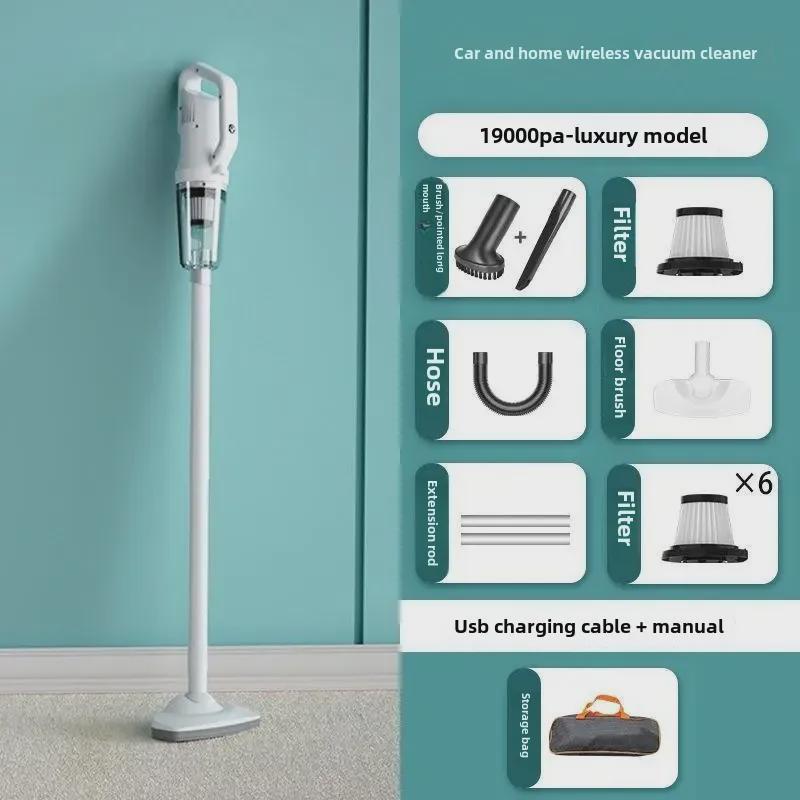 

Беспроводной ручной пылесос для автомобиля и дома с большим двигателем, перезаряжаемый, бесшумный, с высокой мощностью всасывания