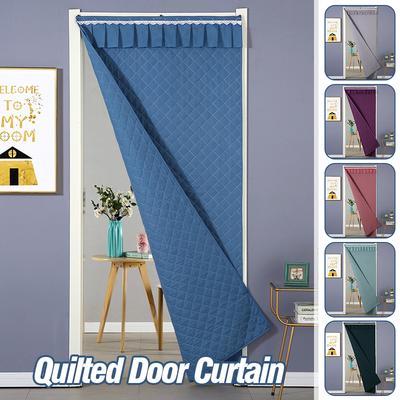 1 Pcs Winter Quilted Design Door Curtain Thick Windproof Cold-proof Thermal Door Curtain Keep Warm Door Screen Easy Installation