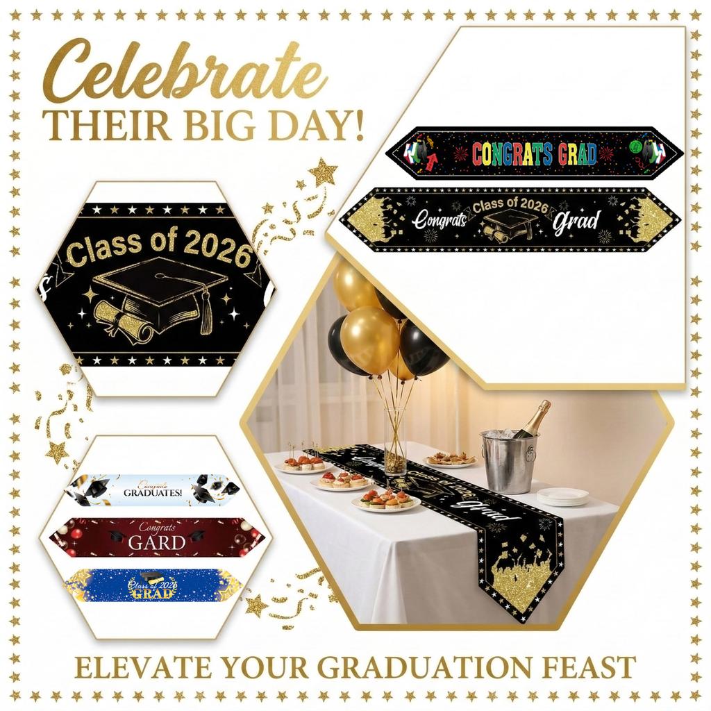 Tablecloth Graduation Party Event Indoor Dining Activity Table Decoration Items Table Flag