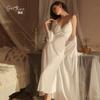 Women's Silky Padded Sleep Dress with Robe Lounge Pajama Set