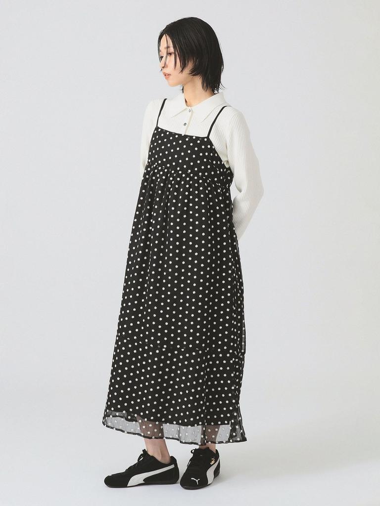 Ray Beams Women's Floral Embroidered Cami Dress, Black 0