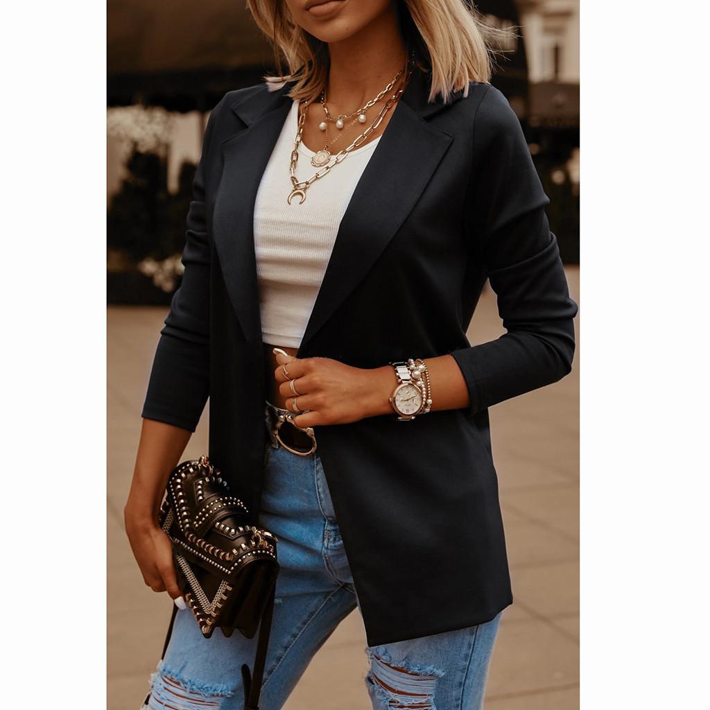 Women Loose Top Long Sleeve Casual Jacket Ladies Wear Coat Blouse