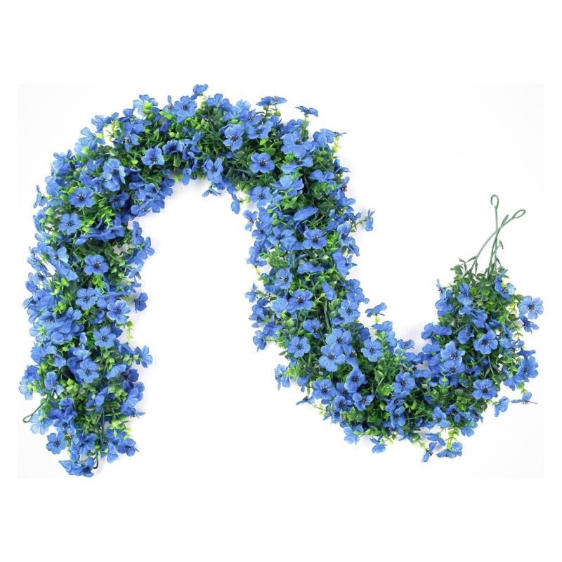 Realistische künstliche Pflanzen mit Plastikblumen, 1,8 Meter, Simulationspflanze, Hängedekoration für Kaminsimse, Wand