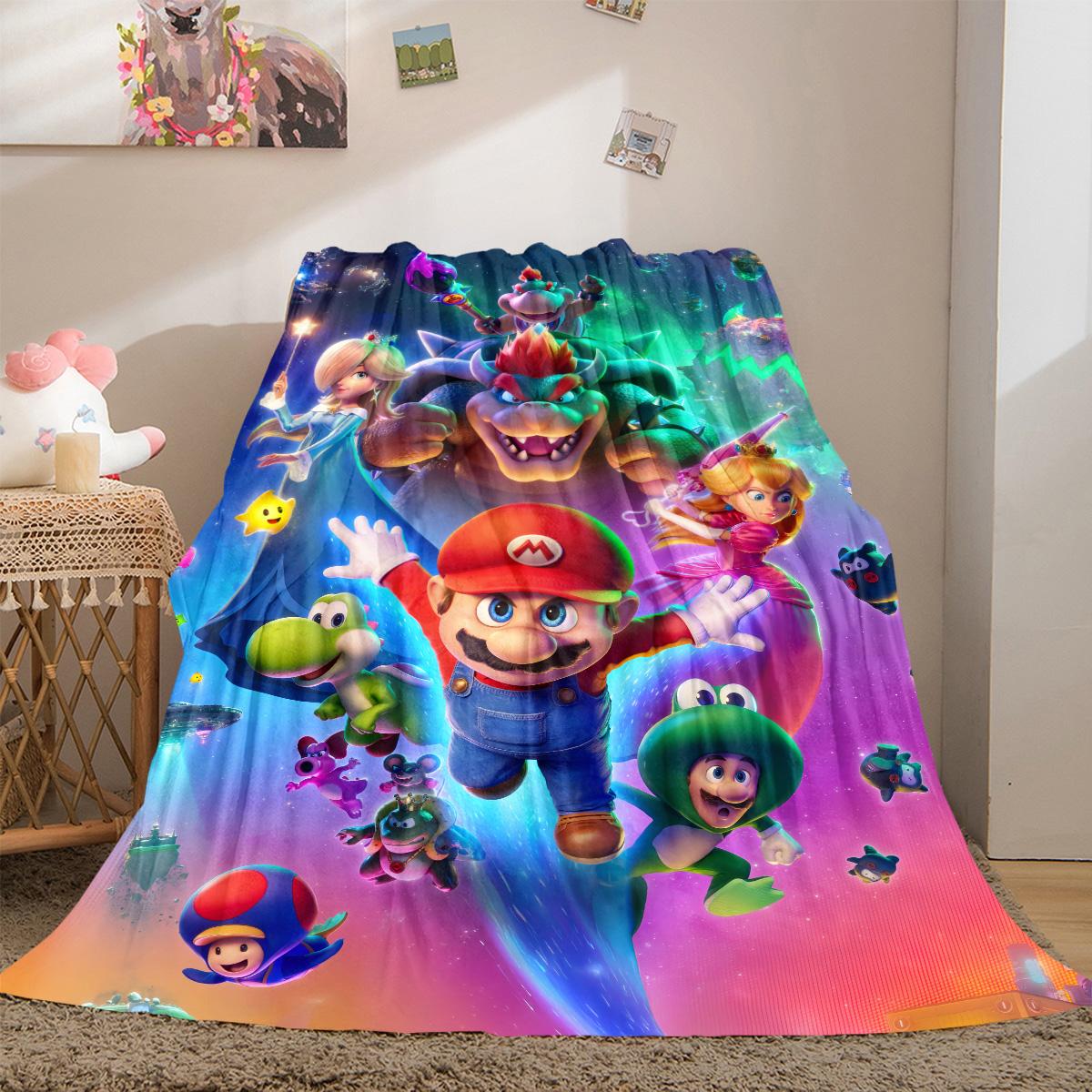 

Mario Bros Soft Flannel Blanket Lightweight Cozy Microfiber Blanket for Couch Bed LXR99 75x90cm