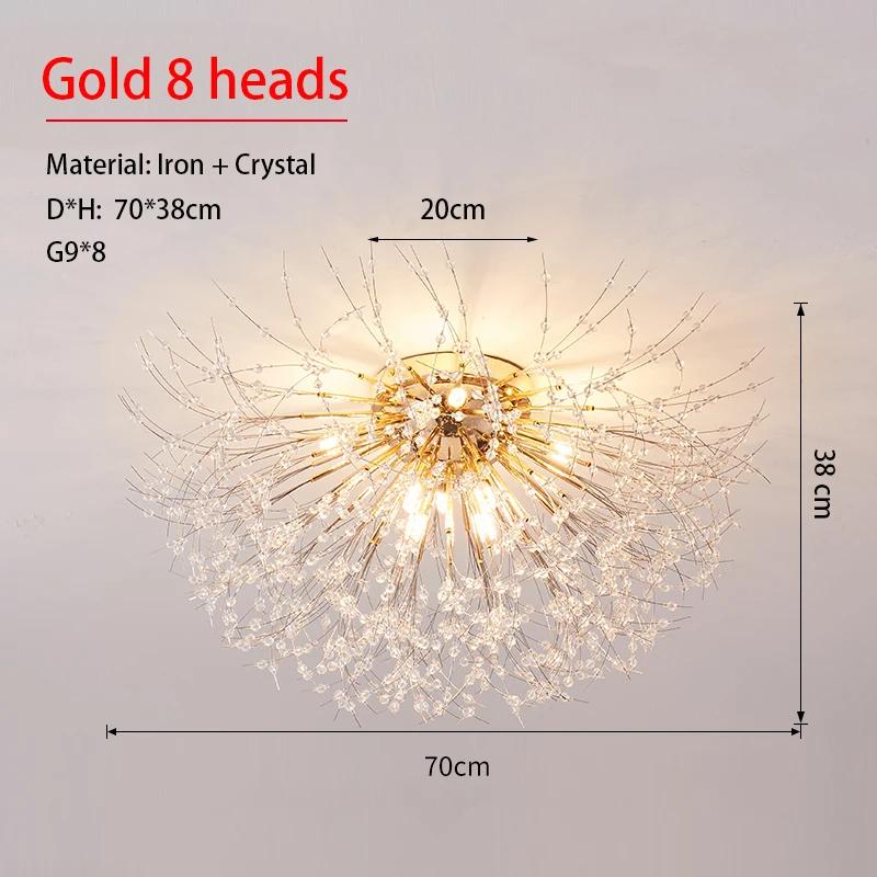 Modern Dandelion Crystal Beads Living RoomDining Room Bedroom, Ceiling Lighting Fixture Light Luxury Firefly G9LED Bulb