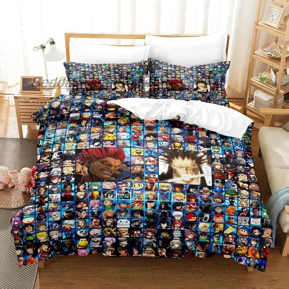 Tengen Toppa Gurren Lagann Bedding Sets,Girls Bed Supplies Set Duvet Cover Bed Comforter Set Bedding Set