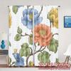 2D FLAT PRINTING 2pcs Curtains (Without Rod) Floral Garden Design (2) Easter Festival Minimalist Curtains Durable Polyester