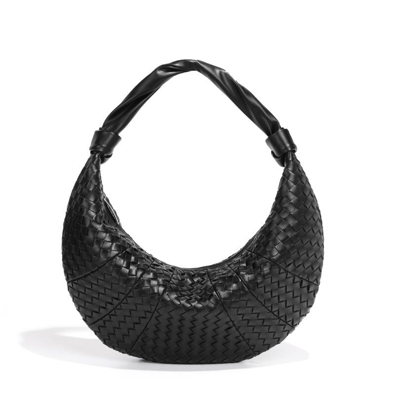 Woven Crescent-shaped Bag, Fashionable Hand-held Retro Dumpling Bag, Niche Single-shoulder Armpit Bag