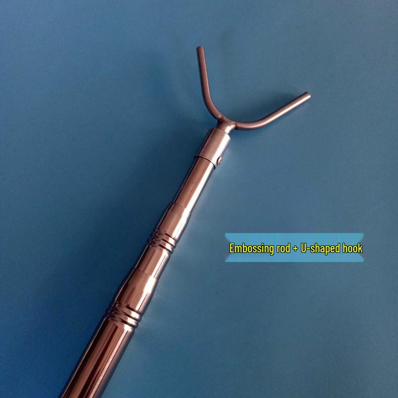 Einziehbares Wäschetrocknerstangen-Set mit U-förmigen Haken, 2m & 3m Edelstahlstangen für Zuhause oder Wohnheim.