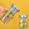 16/24 Oz Salad Glass Jars Wide Mouth Salad Container Portable Mason Jar  Home Office