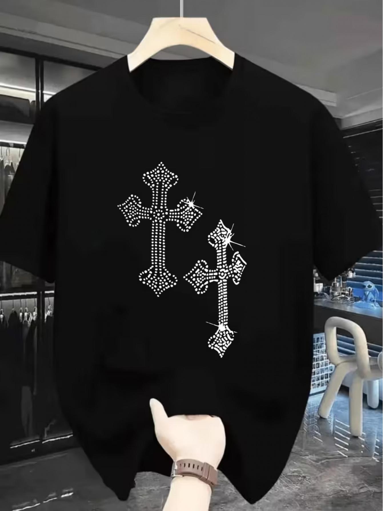 

Men s Cross Print Short-Sleeve T-Shirt- Religious Symbol T-Shirt XXXXL