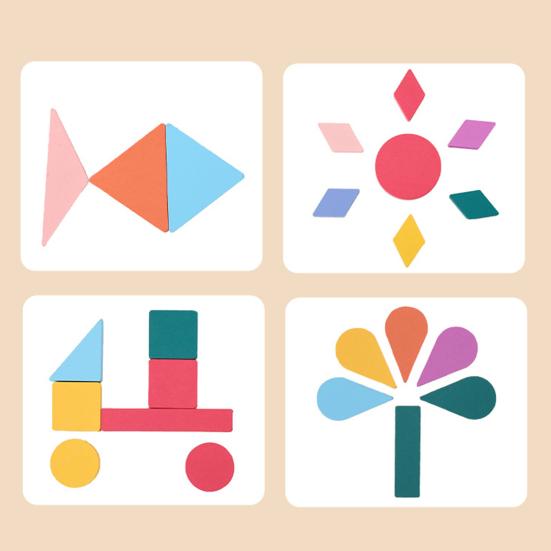 Wooden Geometry Puzzle Board Game Preschool Color Learning Geometric Shape Matching Puzzle Toddlers Boys Girls Educational Puzzle Toy