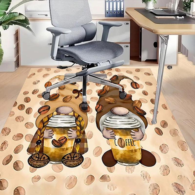 1PC Coffee Gnome Extra Large Non-Slip Floor Carpet, Office, Family, Bedroom, Studio - Large Area Rug Indoor Rugs, Vibrant Colors-A219