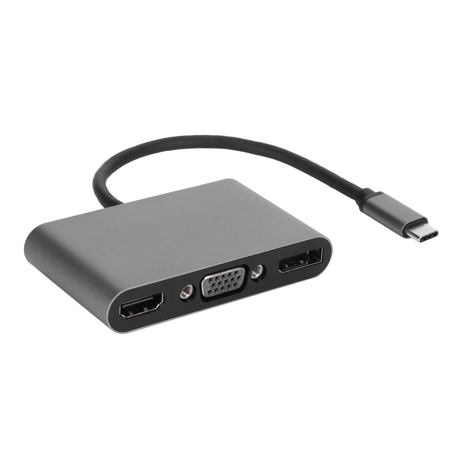 

5 in 1 TypeC MultiFunction Docking Station HDMI+DP+VGA+USB+PD Interface HUB Adapter