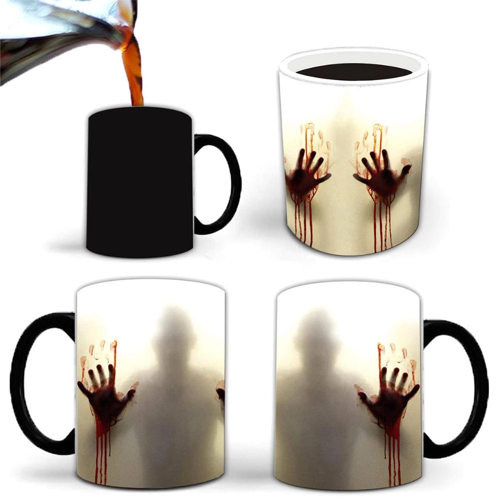 Novelty Heat Sensitive Halloween Decoration Creative Coffee Mug Tea Cup Milk Bottle Drinkware
