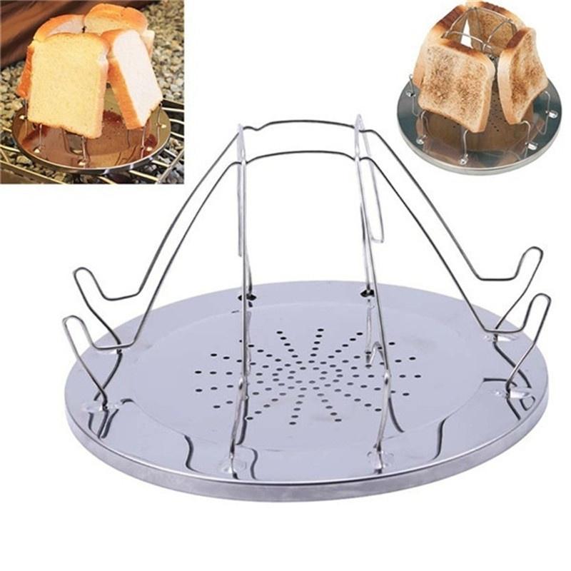Buy Folding Camp Stove Bread Toaster Tray Rack Breakfast Cooking