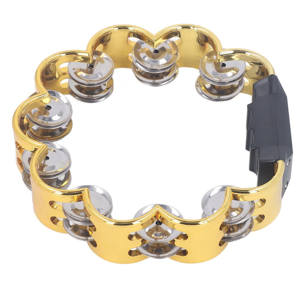 Tamburin Doppelreihe Blumenmuster Schlaginstrument Jingles Handinstrument für Party-Auftritt