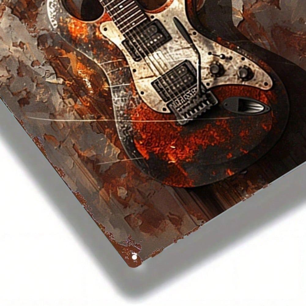 Vintage Metal Guitar Wall Art Sign Humorous Office Decor