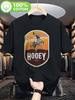 Hu Yi 1872 Horserider Sunset Pattern Tshirt 100 Cotton Round Neck Comfortable Fit All Seasons Casual Outdoor and Sportswear