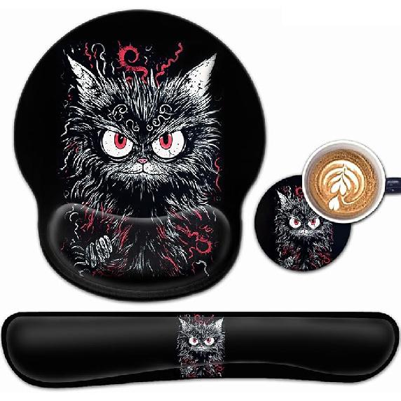 

Ergonomic Gaming Mouse Pad Wrist Support and Memory Foam Keyboard Wrist Rest with Anti-Slip Base for Home Office Computer Desk Pad, Gel Black Mouse Yvb-mouse Pad -7-a-28