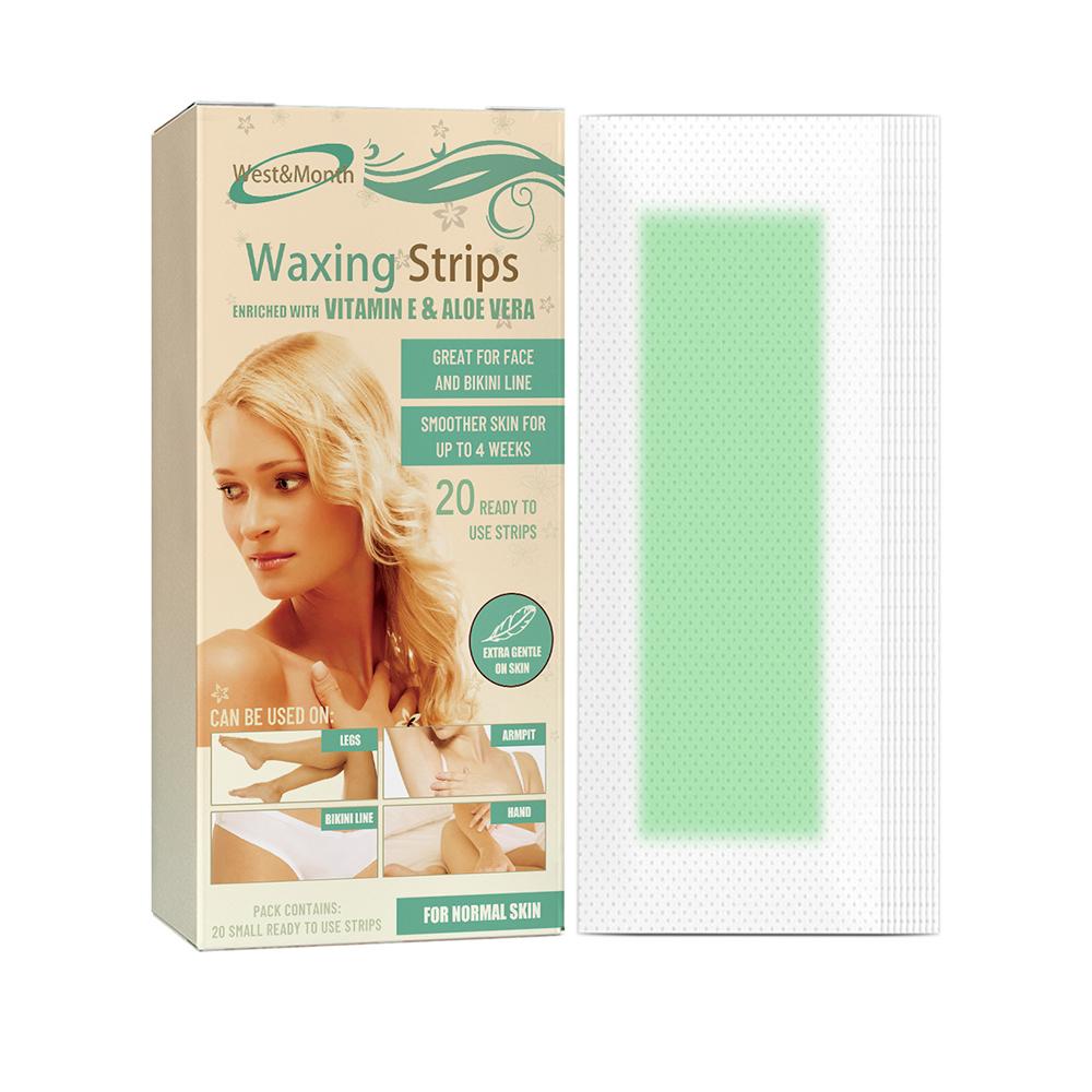 20 Stick Professional Hair Removal Wax Strips For Summer Depilation Double Sided Cold Wax Paper For Leg Body Face Useful