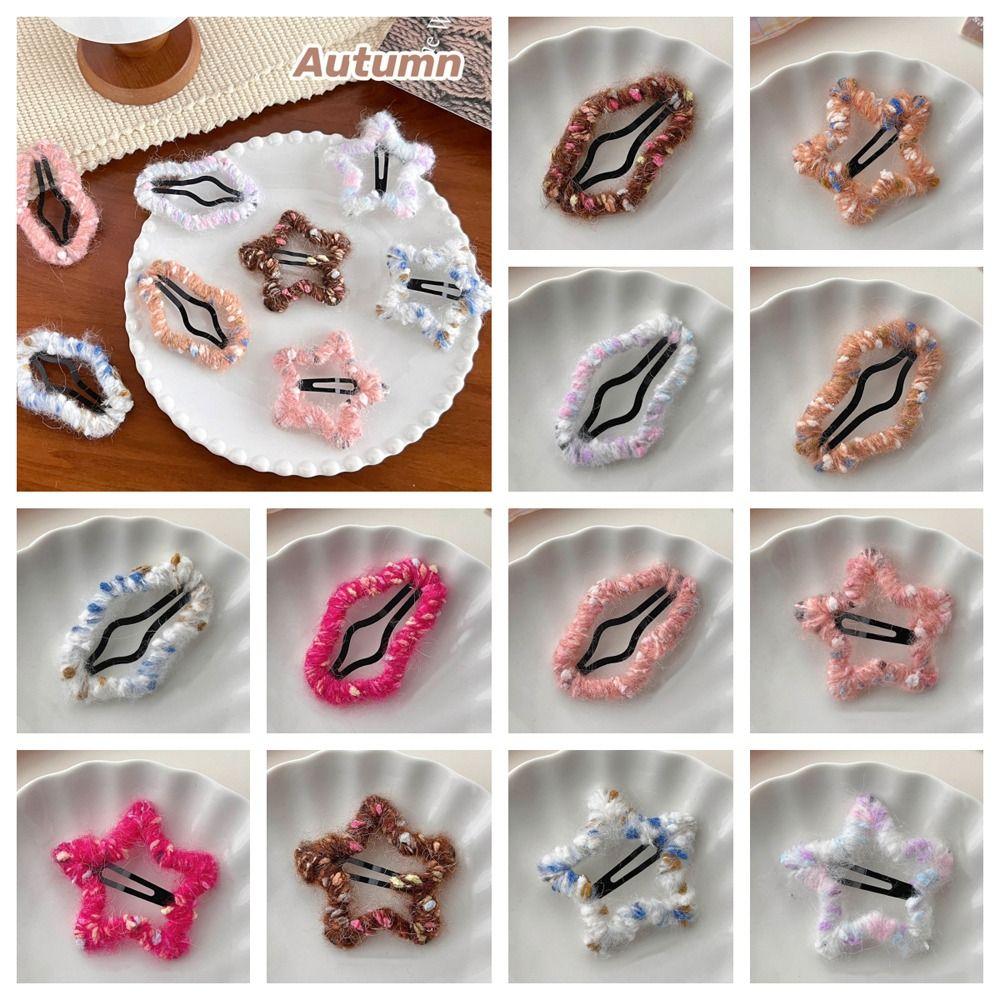 

Knitted Star Hair Clip Multicolor Hollow Metal Hairpin Elegant Cloud Bb Clips Party