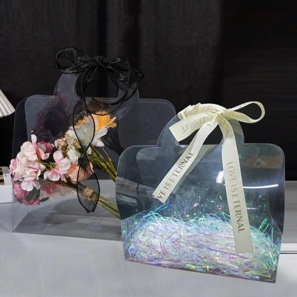 3 Pieces Waterproof Flower Bouquet Bag Transparent PET Flower Packing Bag  Wedding Celebration