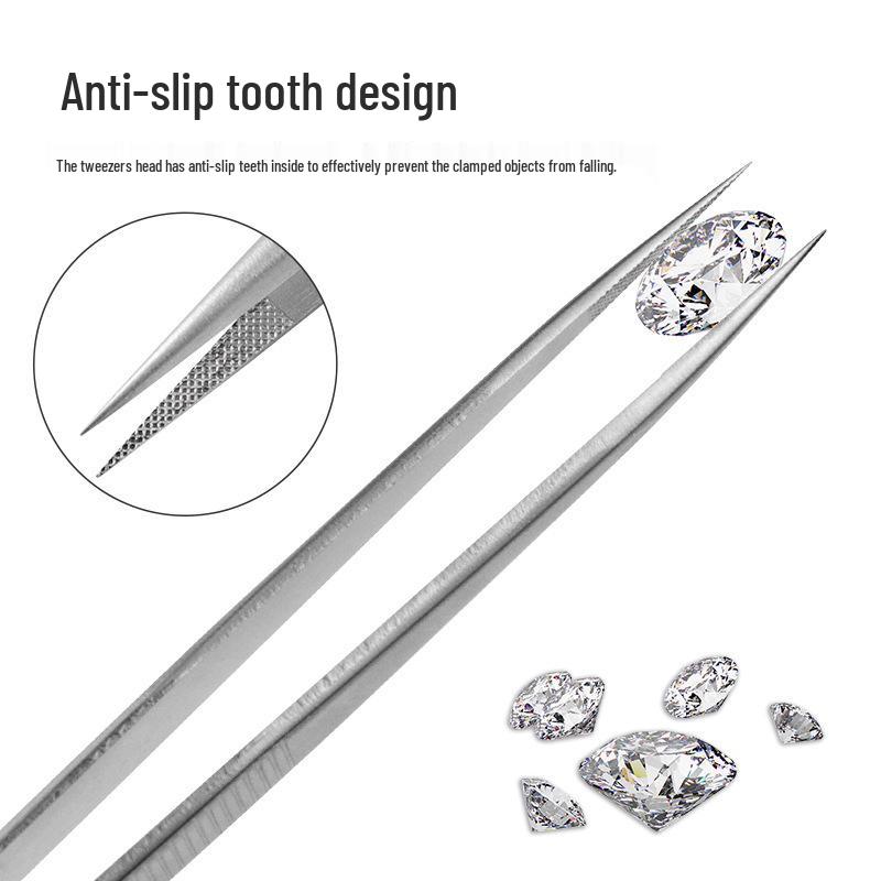 Stainless Steel Diamond & Gemstone Jewelry Tweezers - Multi-purpose Tool for Picking Up Jewelry
