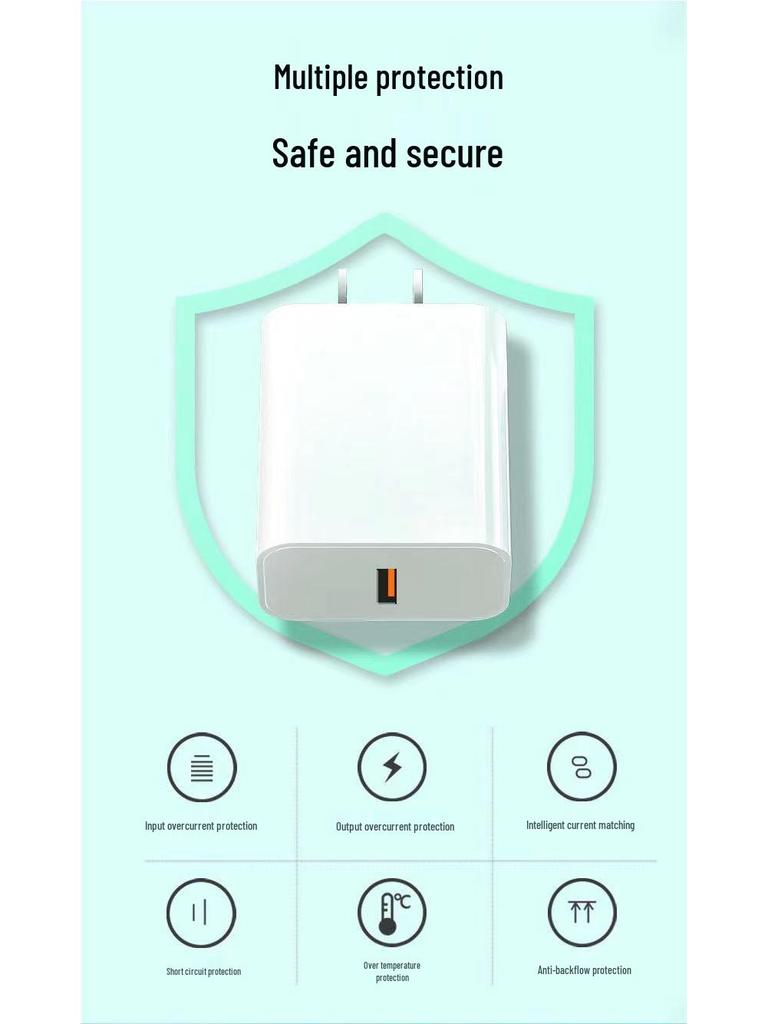 66W Super Fast Charging USB Charger Compatible with Android, Apple, and Huawei Devices