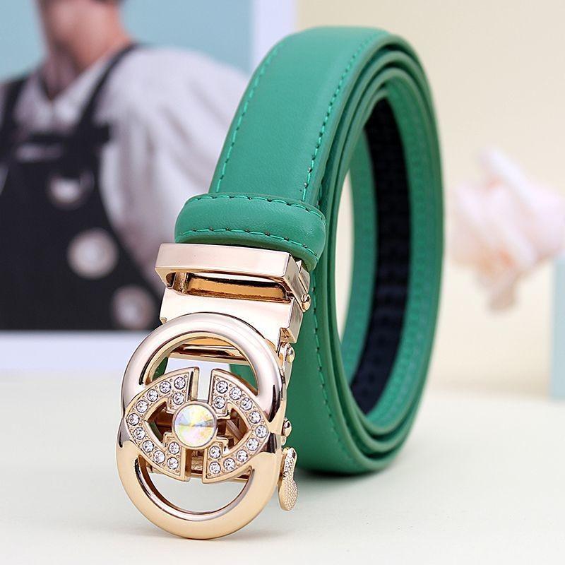 

Elegant Womens Casual Fashion Automatic Buckle Belt With Sparkling Rhinestones StyleBBB