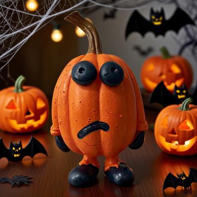 Halloween Ornament Cartoon Style Vivid Expression Design Pumpkin Decoration Joyful Festive Atmosphere Decor