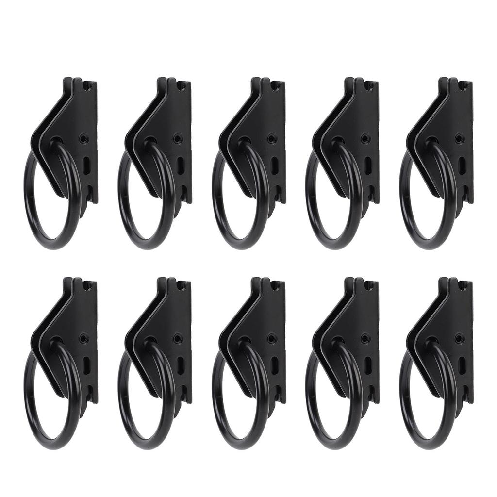 10PCS E Track O Rings Tie Down Anchors Heavy Duty Steel Secure Cargo in Trailers Trucks Working Load Limit 2500lbs Black