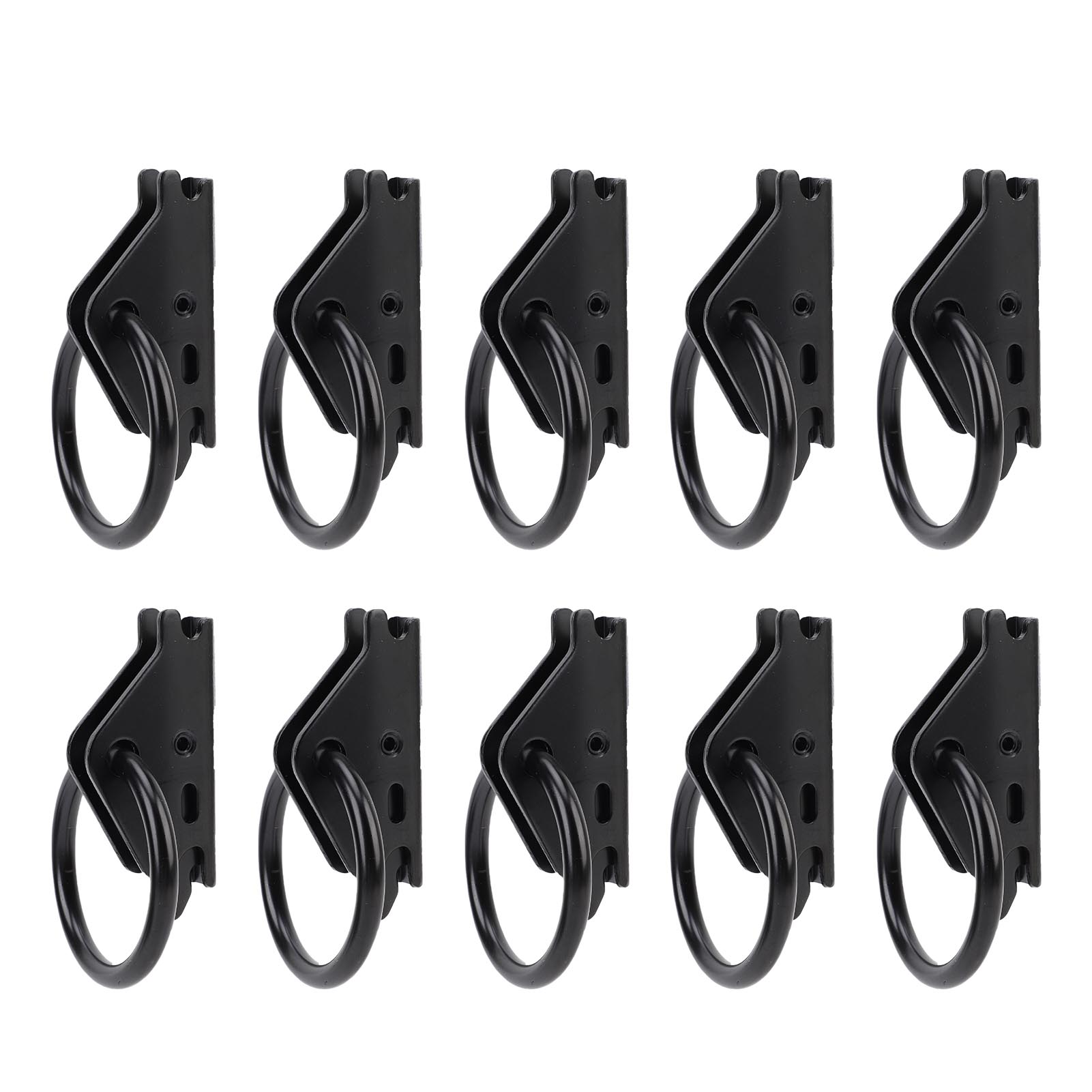 

10PCS E Track O Rings Tie Down Anchors Heavy Duty Steel Secure Cargo in Trailers Trucks Working Load Limit 2500lbs Black чорний