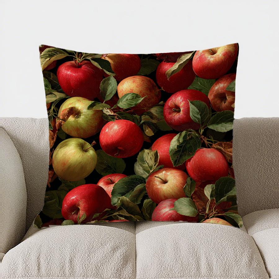 Home Decor Christmas Candy Cane & Leaf Pattern Pillow Pattern Cushion Cover Suitable For Sofa Bedroom Car Pillow Cover