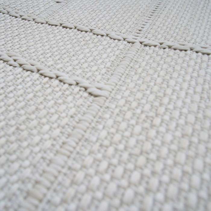 Tapis salon aspect jute blanc ivoire 190x290