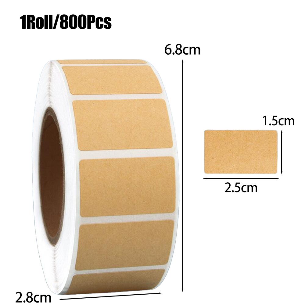 1/5roll Square Kraft Stickers Self-adhesive Blank Labels Paper Items Office Home Christmas Target Bottle Classification Stickers