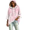 Women's Vintage Floral Print Hooded Pullover Top with Three-Quarter Sleeves for Casual Daily Wear