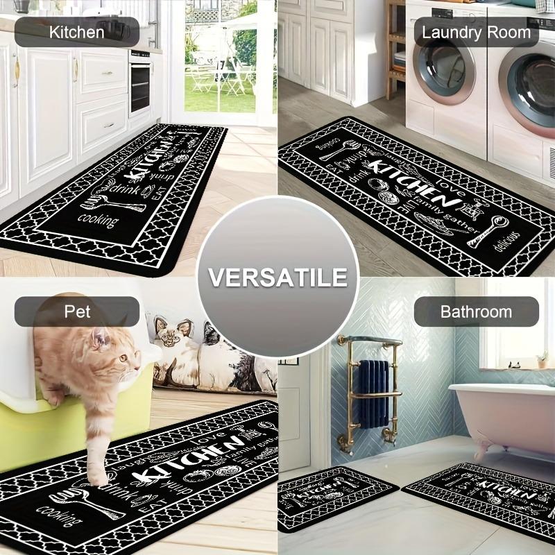 1PC Kitchen Pattern Kitchen Rug Non-Slip Door Mats Pop Design Bathroom Rug Bath Mat Carpet for Home Sink Laundry Decor