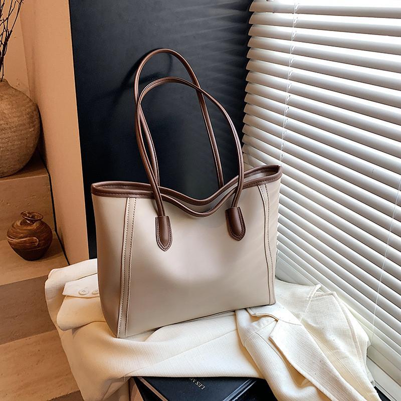Elegant Black And Brown Pu Tote Bag Ideal For Daily Commuting In Trendy Design
