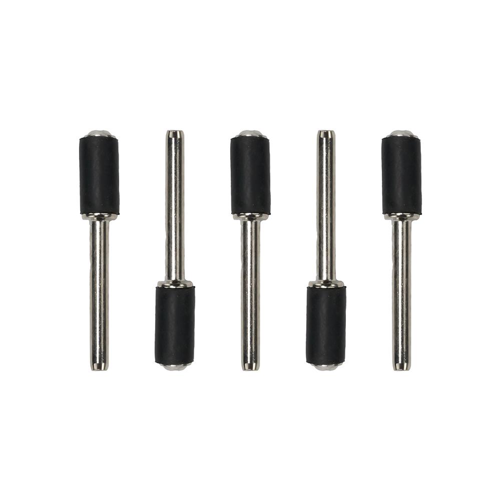 5pcs Rubber Mandrel Drum Rubber Mandrel 3.17mm Shank Drum Sanding Sandpaper Rubber Drum Mandrel For Rotary Tool Dremel Access