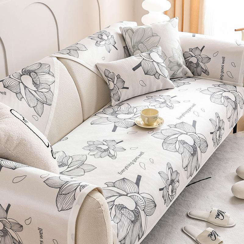 Polštář na pohovku z ledového hedvábí Letní Letní Podložka Jednoduchý Moderní Protiskluzový Potah na pohovku Krycí Látka Nový Polštář